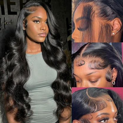28 Inch Body Wave Lace Front Wigs Human Hair 13x4 HD Lace Front Wigs Human Hair Glueless Wigs Human Hair Pre Plucked Frontal Wigs Human Hair for Women 180% Density Body Wave Wig with Baby Hair
