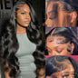 28 Inch Body Wave Lace Front Wigs Human Hair 13x4 HD Lace Front Wigs Human Hair Glueless Wigs Human Hair Pre Plucked Frontal Wigs Human Hair for Women 180% Density Body Wave Wig with Baby Hair