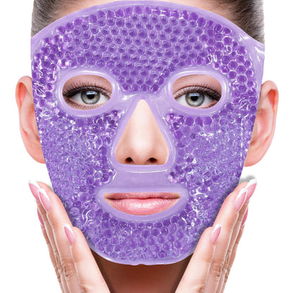 ZNÖCUETÖD Cold Face Eye Mask Ice Pack Reduce Face Puff, Dark Circles, Gel Beads Hot Heat Cold Compress Pack, Face SPA for Woman Sleeping, Pressure, Headaches, Skin Care, Post Laser Care[Blue]