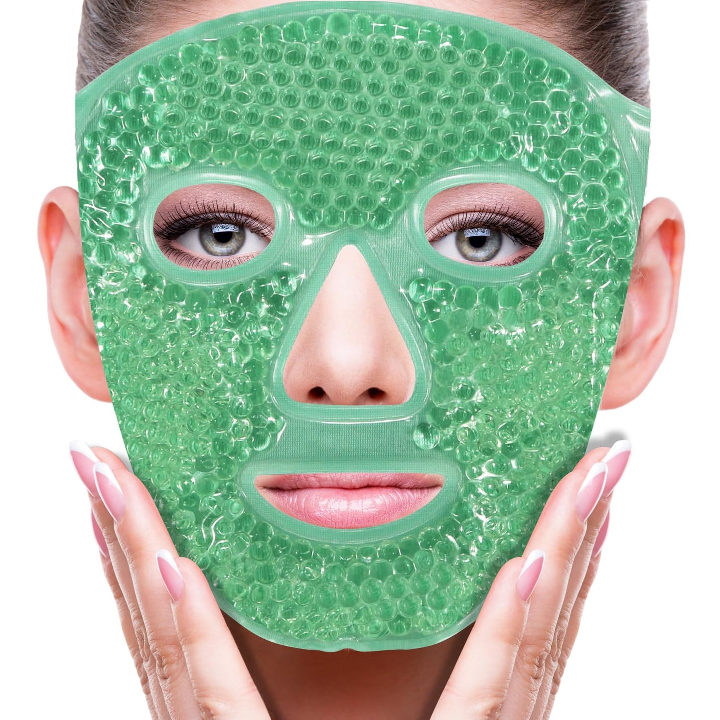 ZNÖCUETÖD Cold Face Eye Mask Ice Pack Reduce Face Puff, Dark Circles, Gel Beads Hot Heat Cold Compress Pack, Face SPA for Woman Sleeping, Pressure, Headaches, Skin Care, Post Laser Care[Blue]