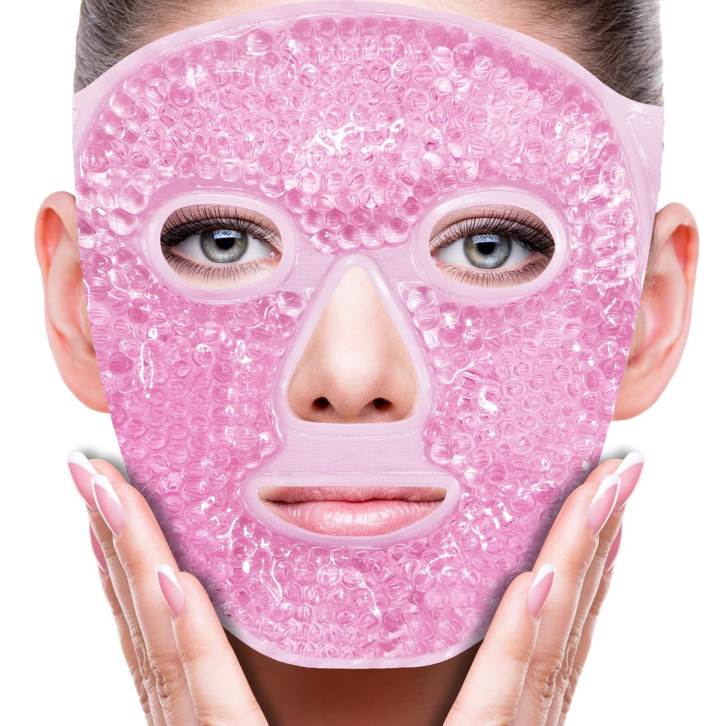 ZNÖCUETÖD Cold Face Eye Mask Ice Pack Reduce Face Puff, Dark Circles, Gel Beads Hot Heat Cold Compress Pack, Face SPA for Woman Sleeping, Pressure, Headaches, Skin Care, Post Laser Care[Blue]