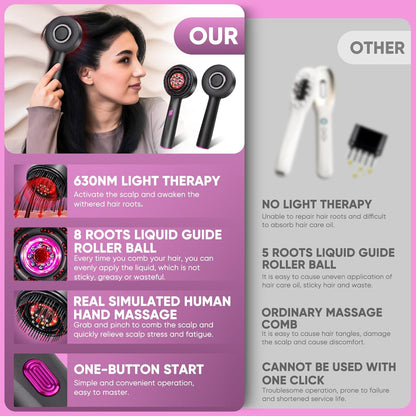Upgrade 2 in 1 Hair Oil Applicator,Electric Hair Brushes for Hair Growth,Oil Applicator Scalp Massager,IPX7 Waterproof Electric Scalp Massager