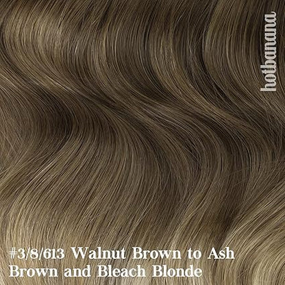 HOTBANANA 14” Ombre Clip-In Hair – 7pcs Human Hair, 120g