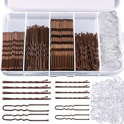 300pcs Hair Pin & Band Set – Bobby Pins & Hair Ties for Women
