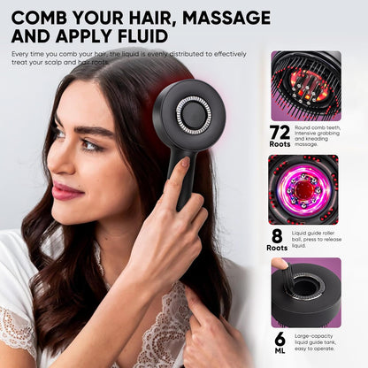 Upgrade 2 in 1 Hair Oil Applicator,Electric Hair Brushes for Hair Growth,Oil Applicator Scalp Massager,IPX7 Waterproof Electric Scalp Massager