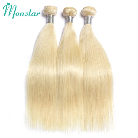 613 Blonde Colored 30 Inch Straight Human Hair Bundles Brazilian Hair Weave Bundles 100% Human Hair Bundles Remy Hair Extensions