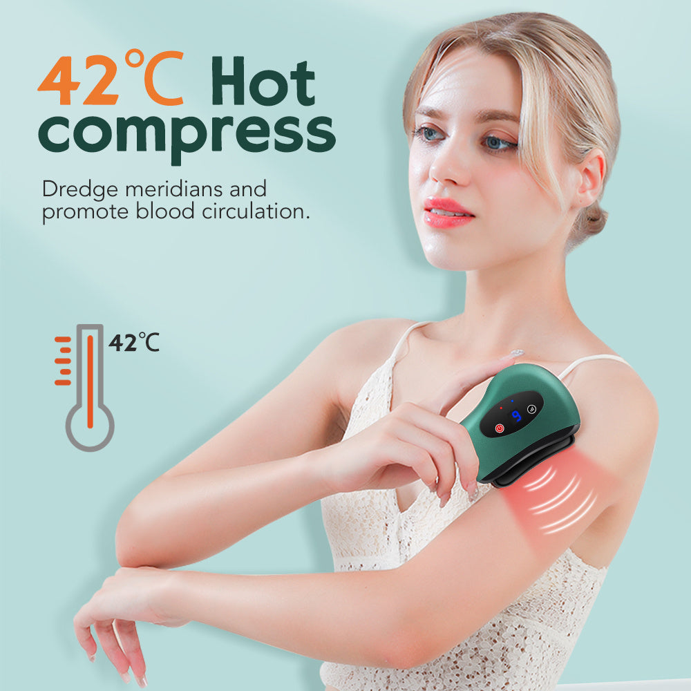 Electric Hot Compress Heating Vibration Back Facial Massager