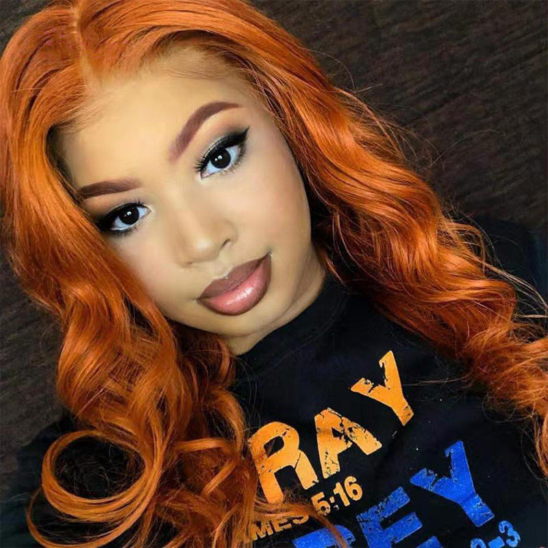 Dark Orange Wig Hair Smooth Hair