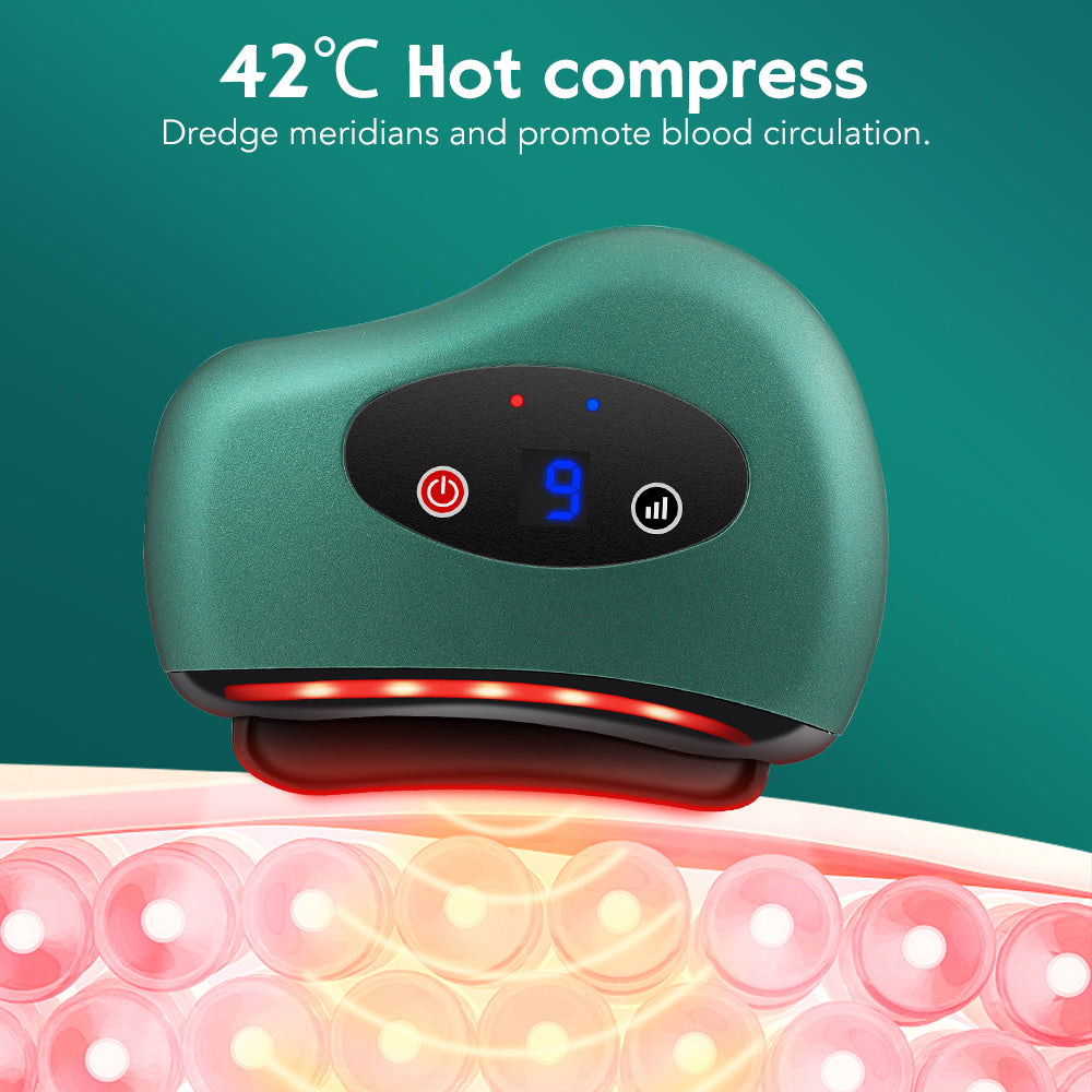 Electric Hot Compress Heating Vibration Back Facial Massager